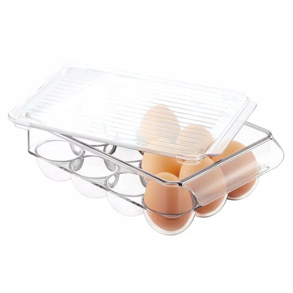 interDesign Fridge Binz 12 Egg Holder Clear Plastic Refrigerator Storage Container