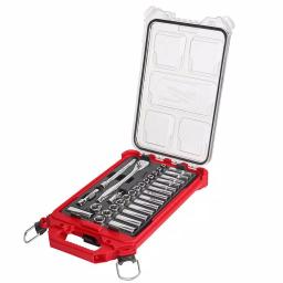 Milwaukee 60-Piece 3/8 in. Drive SAE & Metric Ratchet and Socket Set with PACKOUT Organizers thumbnail 11