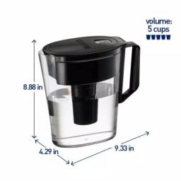 Brita Soho 5-Cup Water Filter Pitcher, BPA-Free, Black thumbnail 5