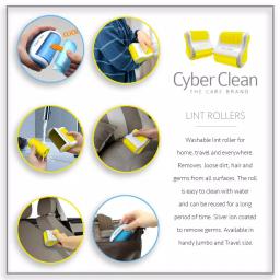 Cyber Clean RollCare Jumbo Washable Reusable Lint Roller with Silver Ion Coating thumbnail 3