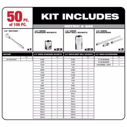 Milwaukee 130-Piece Ratchet and Socket Mechanics Tool Set with PACKOUT Modular Storage thumbnail 3