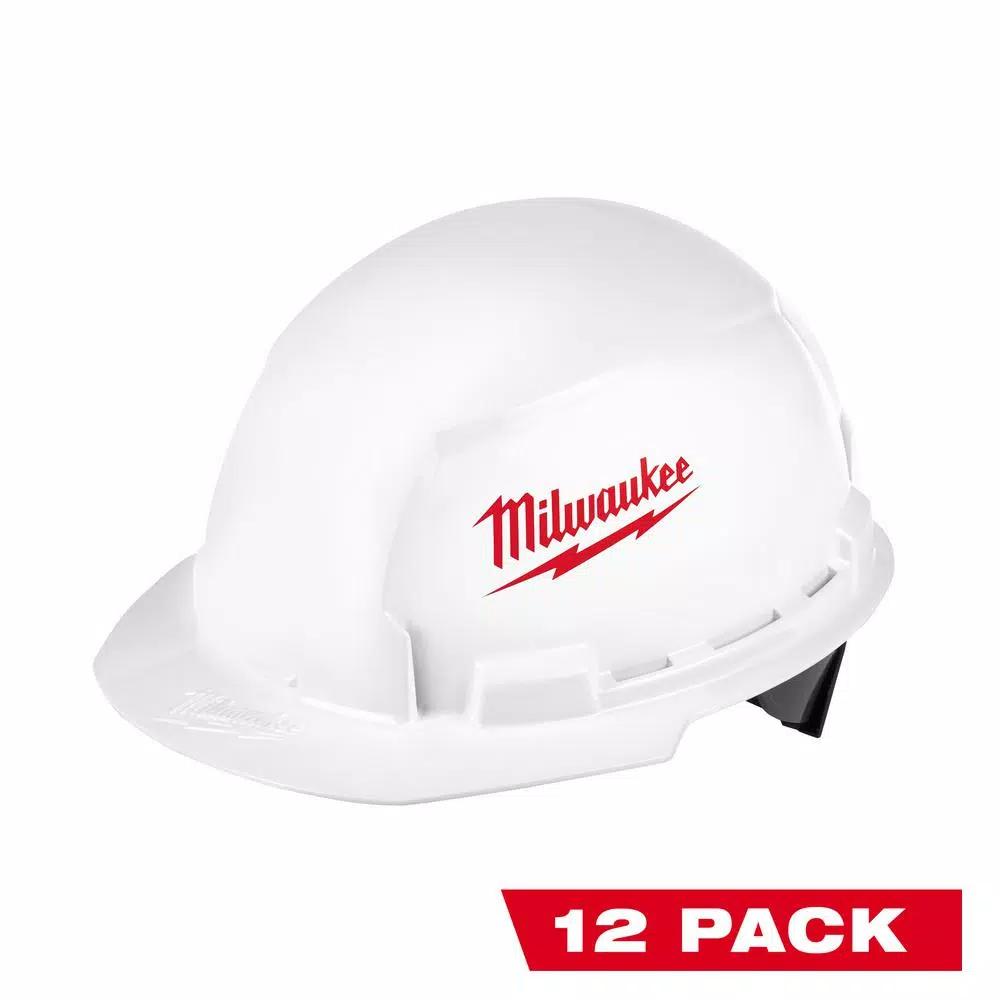 Milwaukee BOLT White Type 1 Class E Front Brim Hard Hat (12-Pack)