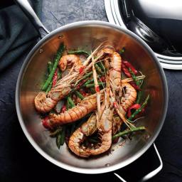 Tramontina 12 in. Tri-Ply Clad Stainless Steel Wok with Lid thumbnail 2