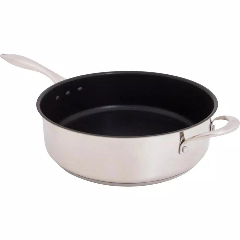 Hampton Bay Ozeri Earth Pan ETERNA 5.3 qt. Stainless Steel Nonstick Sauce Pan with Glass Lid