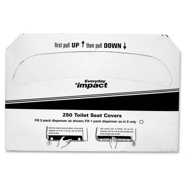 Genuine Joe White Half-Fold Toilet Seat Covers, 250 Sheets Per Pack, 20-Pack Case