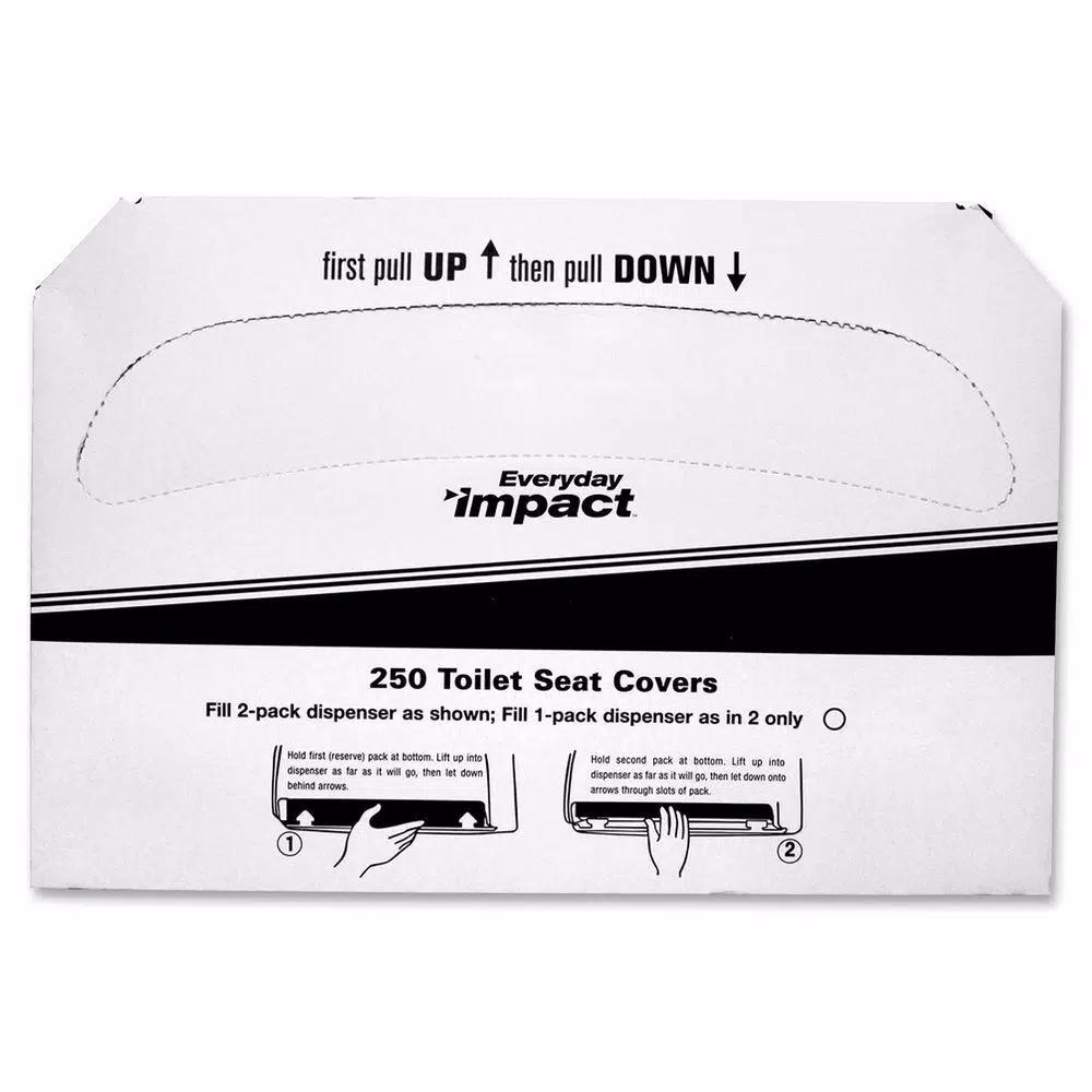Genuine Joe White Half-Fold Toilet Seat Covers, 250 Sheets Per Pack, 20-Pack Case