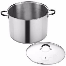 Cook N Home 20 Qt. Stainless Steel Stock Pot with Tempered Glass Lid thumbnail 3
