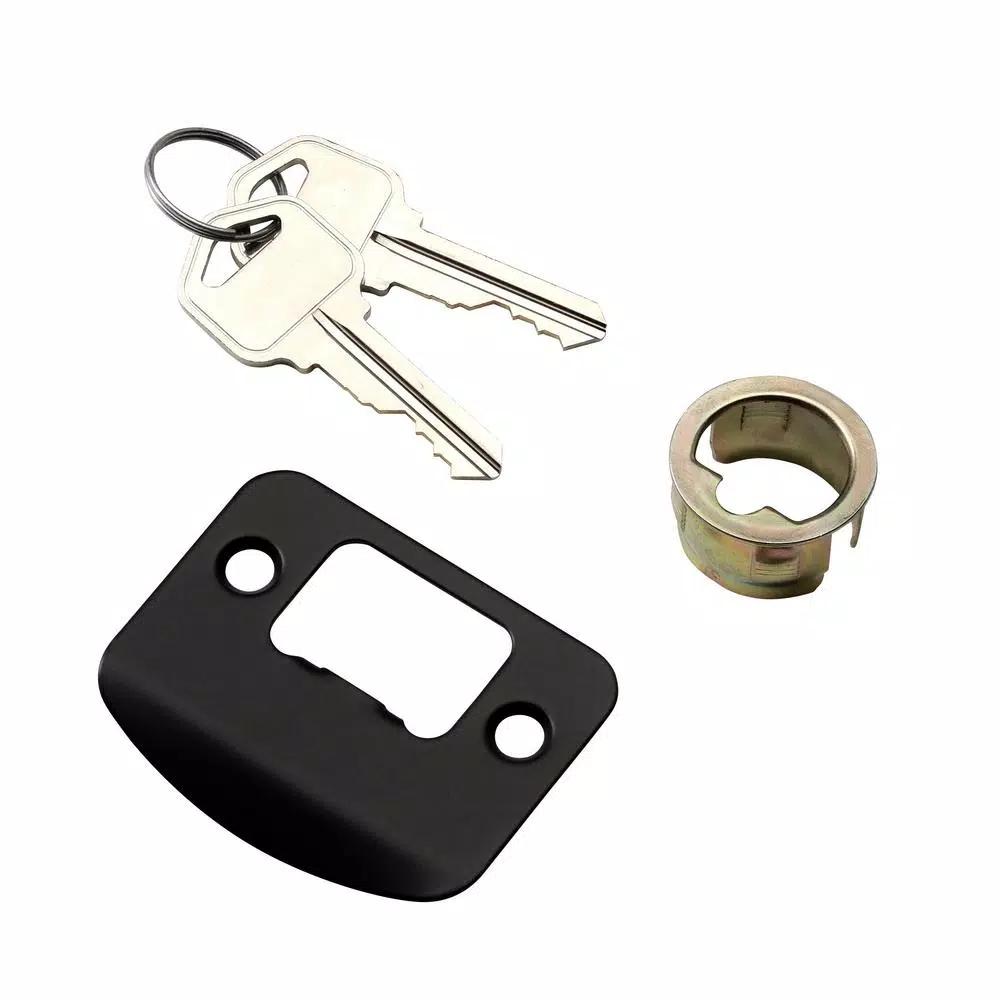 Defiant Highland Matte Black Keyed Entry Door Lever with Square Rose