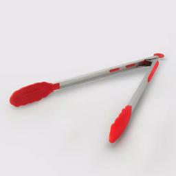 ExcelSteel 12 in. Stainless Steel Tongs with Red Silicone Tips, Stay-Cool Handle (Set of 2) thumbnail 4