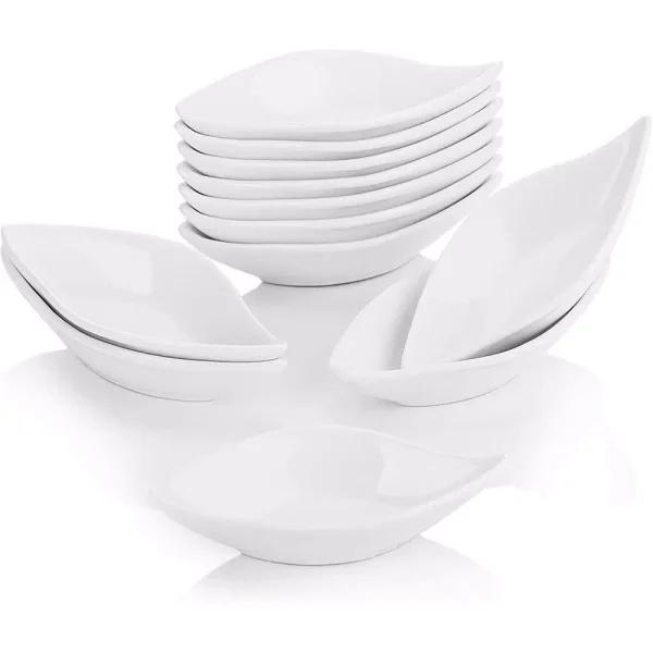 MALACASA 4.75-Inch White Porcelain Ramekins Set of 12 - Versatile Ceramic Souffle and Dipping Dishes