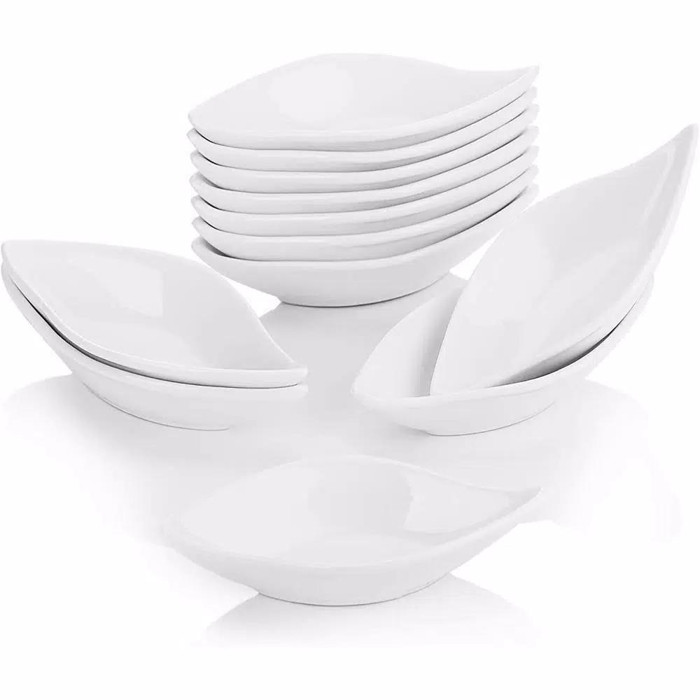 MALACASA 4.75-Inch White Porcelain Ramekins Set of 12 - Versatile Ceramic Souffle and Dipping Dishes