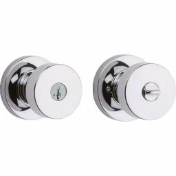 Kwikset Pismo Polished Chrome Round Exterior Entry Door Knob with SmartKey Security thumbnail 3
