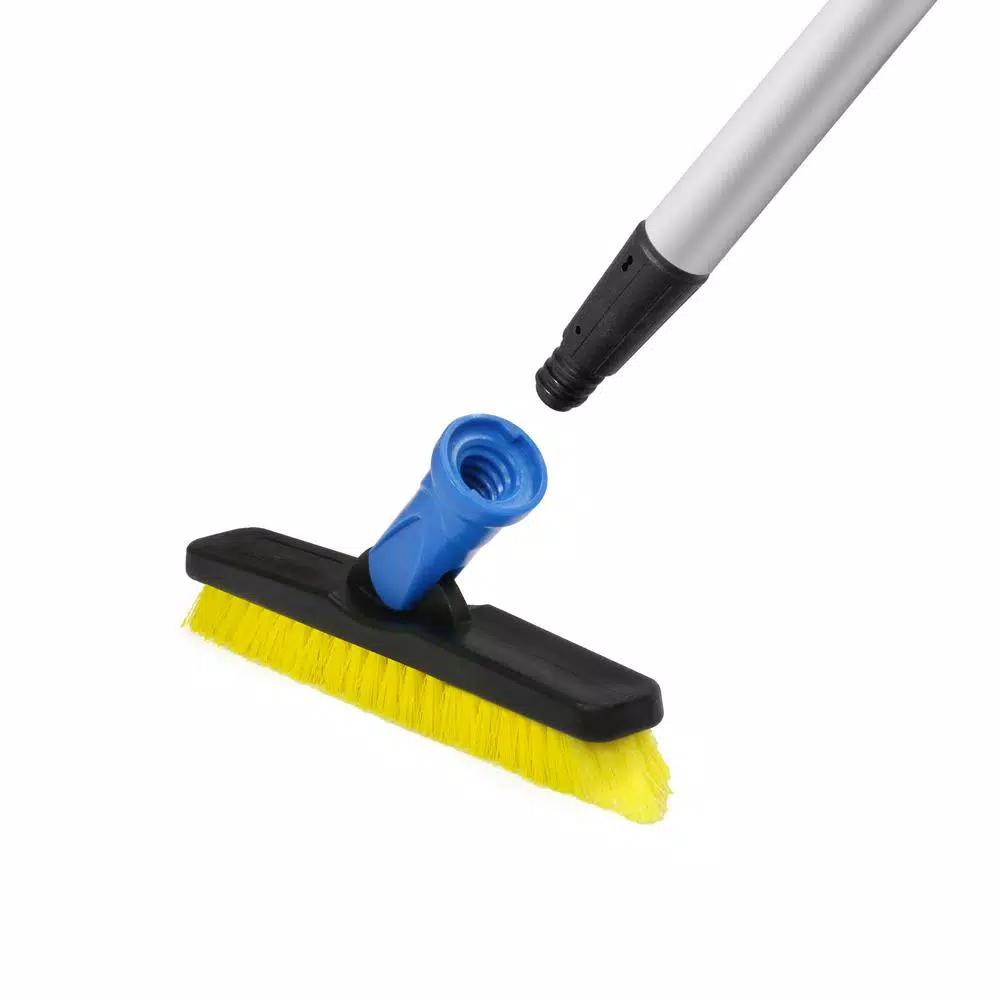 Unger 5.5 in. Swivel Grout and Corner Brush with Stiff Poly Bristles