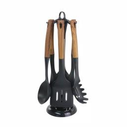 MegaChef 7-Piece Nylon Kitchen Utensil Set with Wood Design Finish thumbnail 1