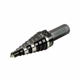 Klein Tools Double Fluted Step Drill Bit, 1/4 in. to 3/4 in., 3/8 in. Hex Shank, High Speed Steel thumbnail 3