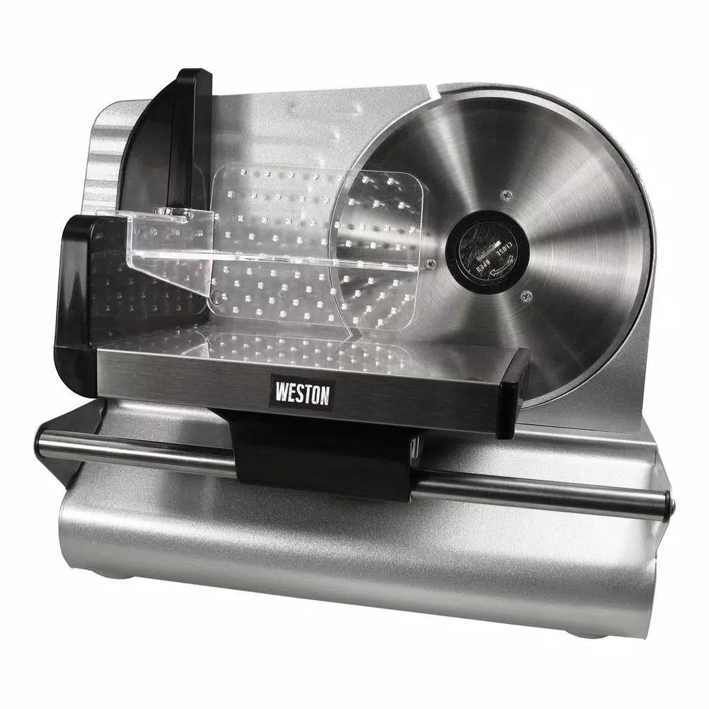 Weston 200W 7.5 in. Stainless Steel Electric Meat Slicer, Silver