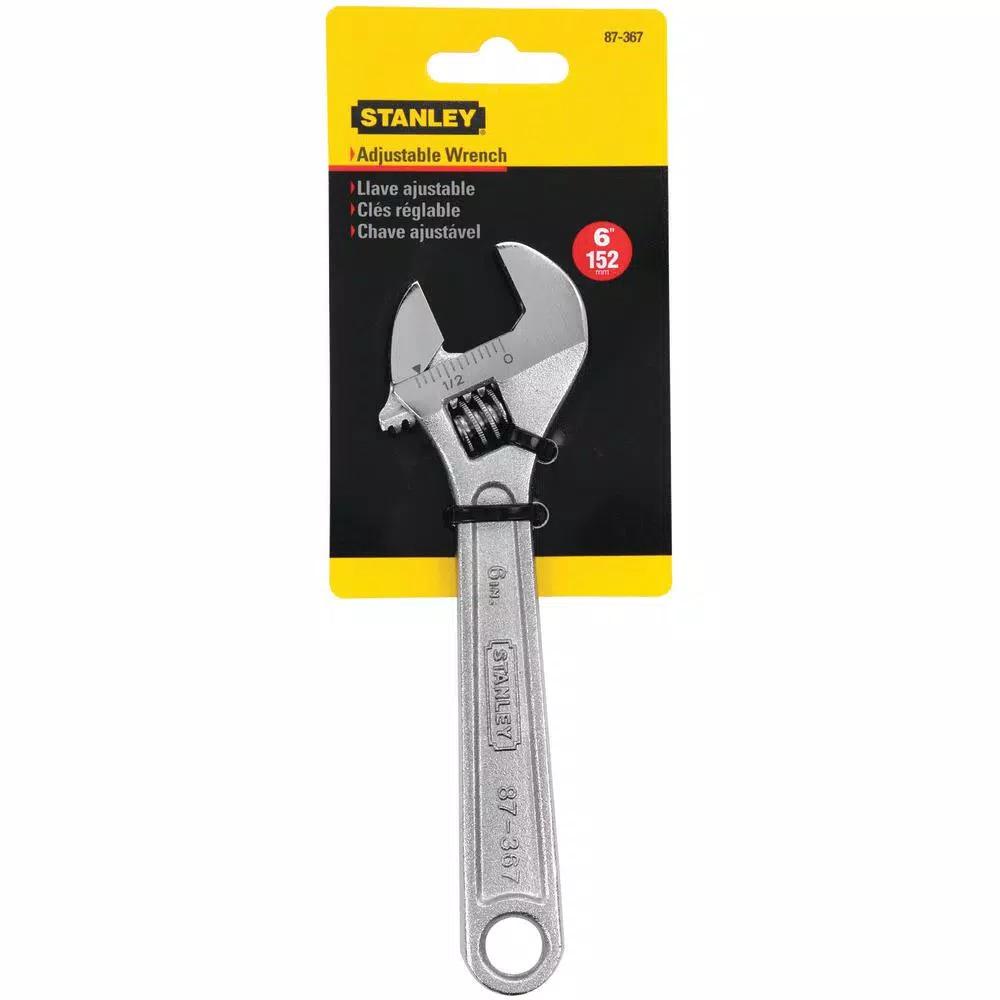 Stanley 6 in. Adjustable Wrench with Chrome Finish