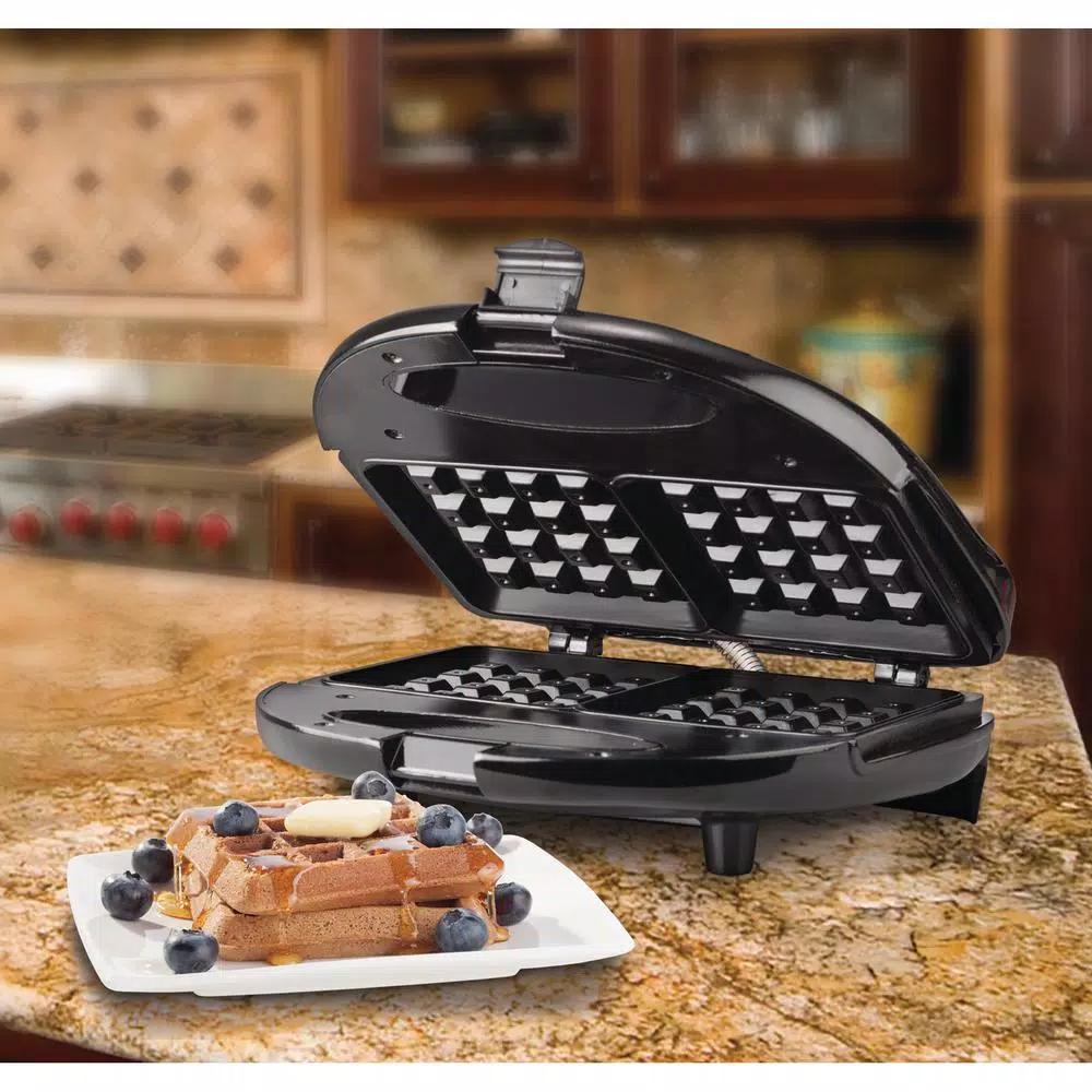 Brentwood Appliances TS-243 750W Dual Nonstick American Waffle Maker, Black