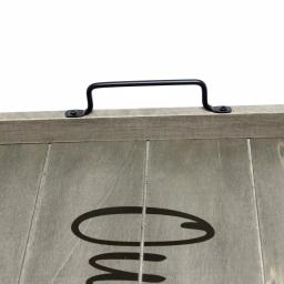 Elegant Designs Our Nest Rustic Gray Wooden Decorative Serving Tray with Black Metal Handles thumbnail 6