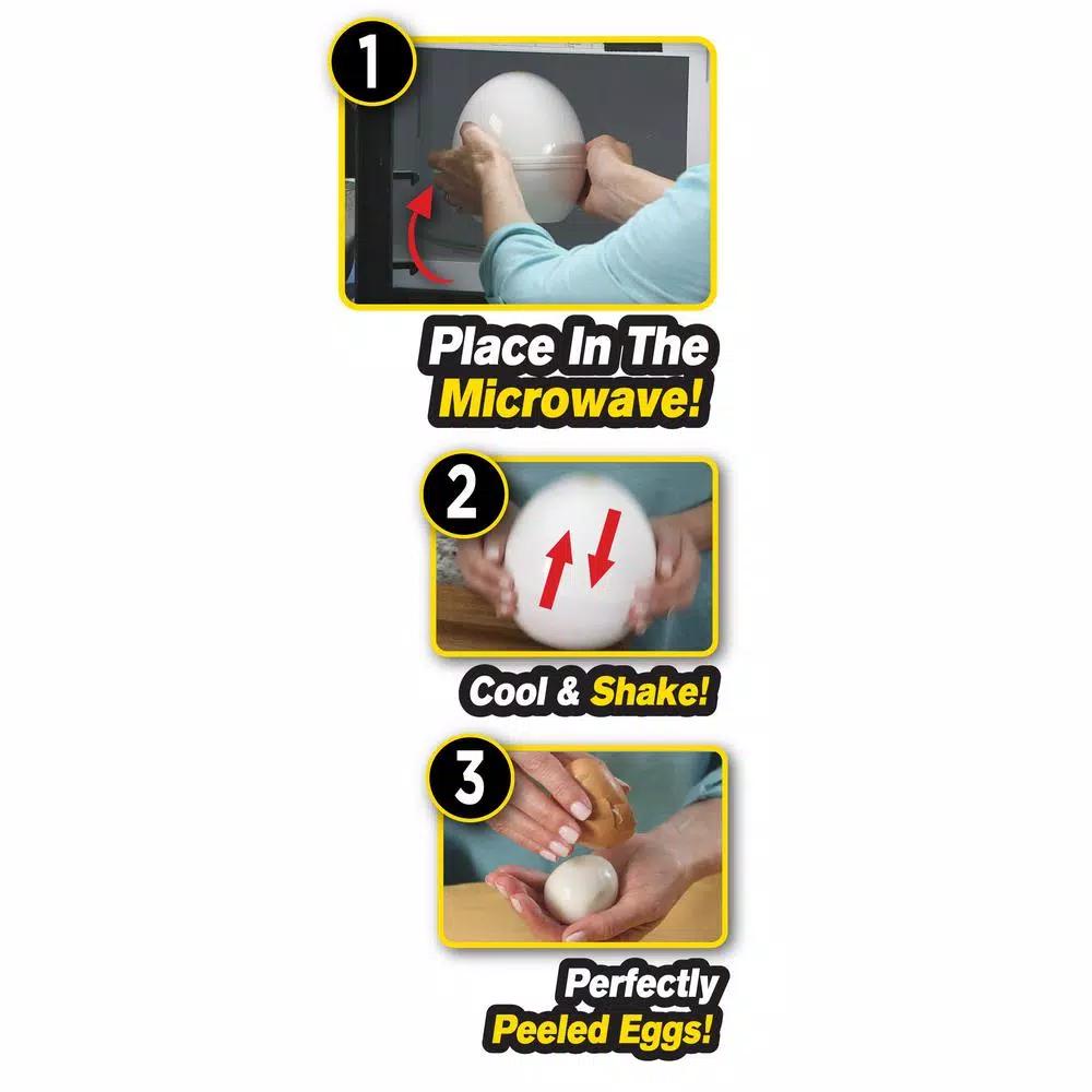 As Seen on TV Egg Pod 4-Egg Microwave Egg Cooker - Easy Peel Hard Boiled Egg Maker