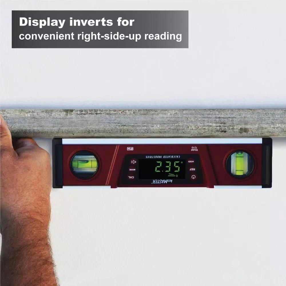 Calculated Industries AccuMASTER Pro 10 in. Digital Torpedo Level with Magnetic V-Groove and LED Display