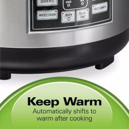 Hamilton Beach 20-Cup Stainless Steel Rice and Hot Cereal Cooker with Rice Rinser and Steam Basket thumbnail 5