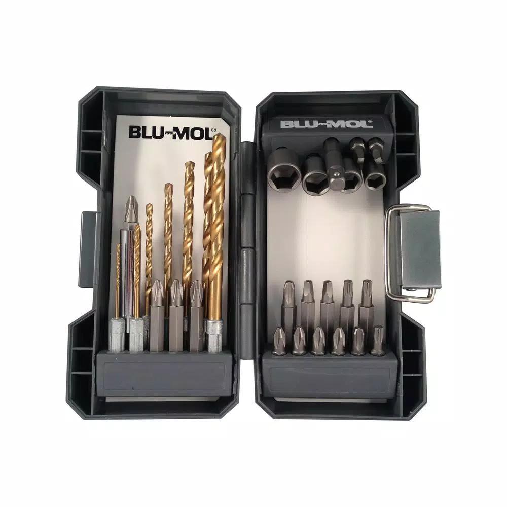 Blu-Mol 30-Piece Titanium Quick Change Drill Bit and Drive Set