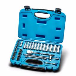 Capri Tools 29-Piece 3/8 in. Drive Metric 12-Point Socket Set with 72-Tooth Ratchet thumbnail 1