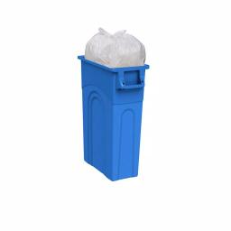 United Solutions 23 Gal. Blue Slim Recycling Highboy Waste Container thumbnail 5