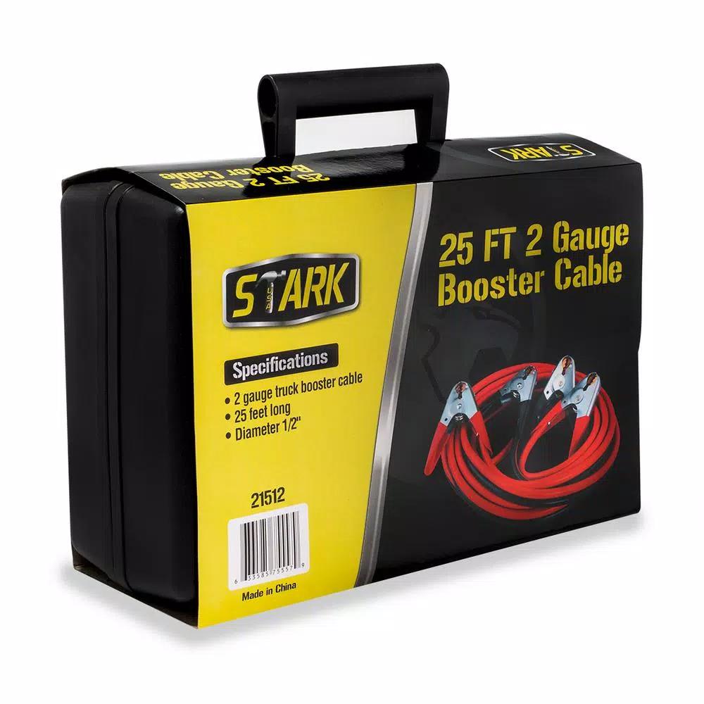 Stark 25 ft. 2-Gauge Heavy-Duty Battery Booster Jumper Cables, 600 Amp