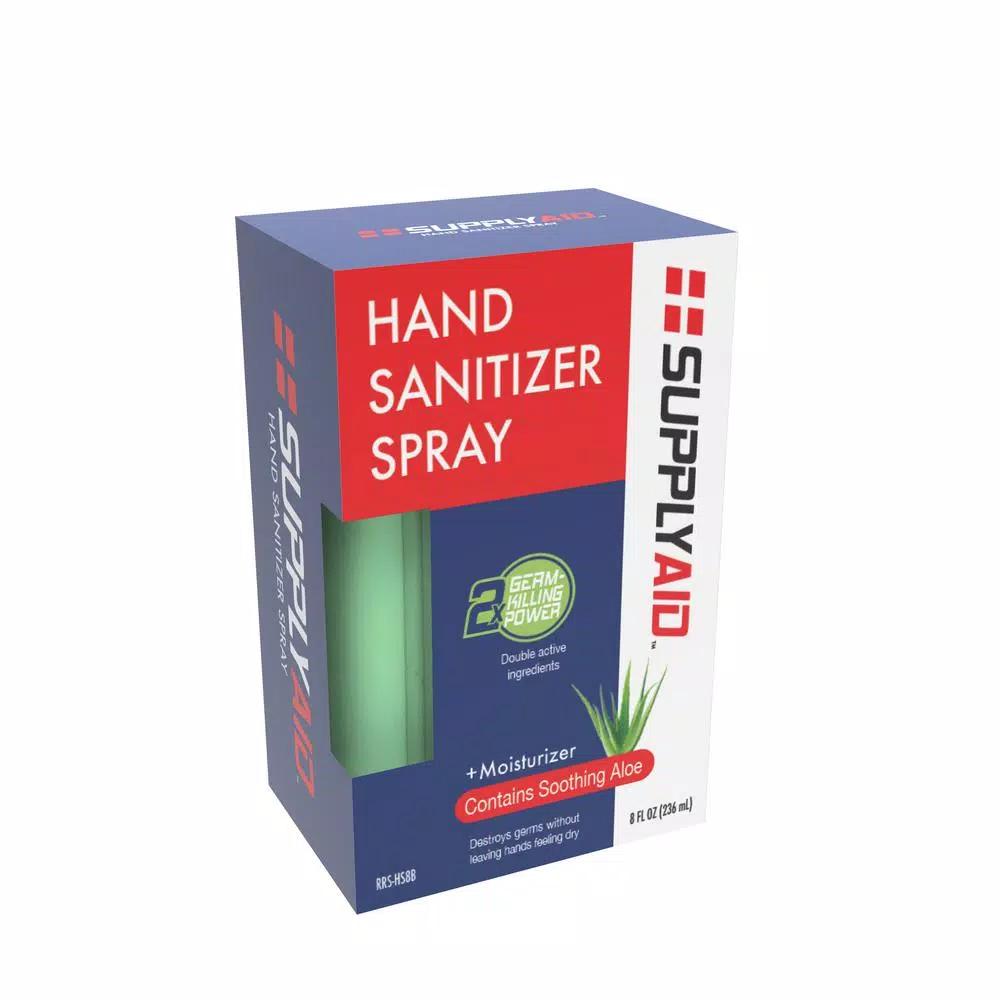 SupplyAid Dual Action Hand Sanitizer Spray with Soothing Aloe, 8 oz.