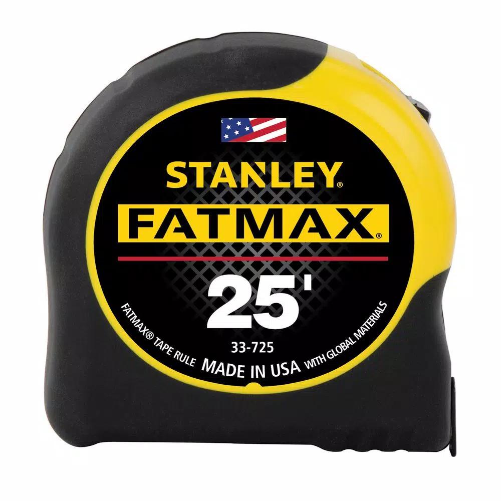 STANLEY FATMAX 25 ft. Auto Lock Tape Measure, 1-1/4 in. Wide Blade, 11 ft. Standout