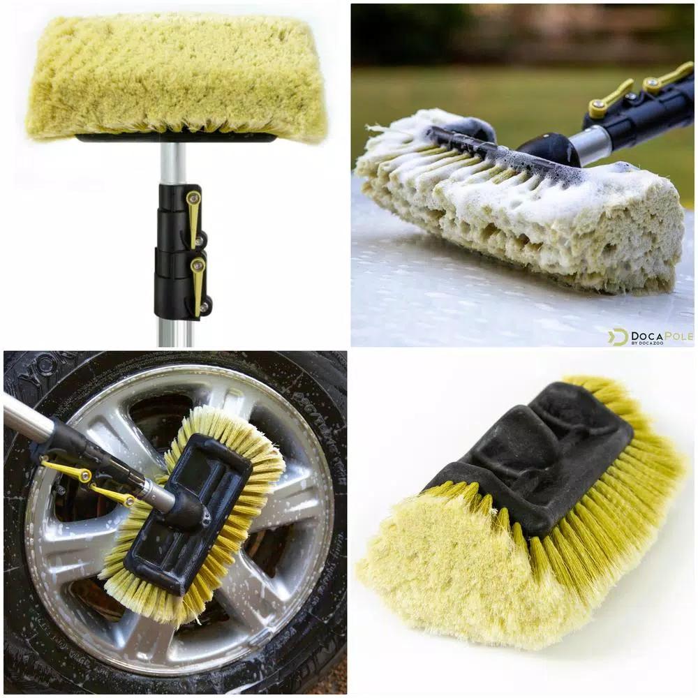 DocaPole Ultimate 3-Brush Kit with 12 ft. Extension Pole - Soft, Medium, and Hard Bristle Scrub Brushes