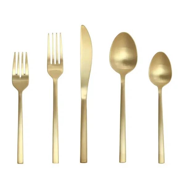 Fortessa Arezzo 5-Piece Brushed Gold 18/10 Stainless Steel Place Setting