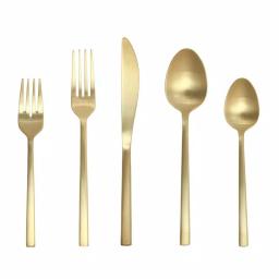 Fortessa Arezzo 5-Piece Brushed Gold 18/10 Stainless Steel Place Setting thumbnail 1