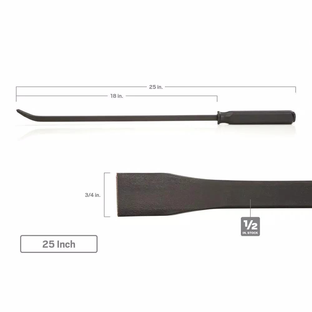 TEKTON 3-Piece Angled Tip Handled Pry Bar Set, 12 in., 17 in., and 25 in.