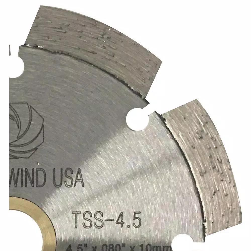 Whirlwind USA 4.5 in. 8-Teeth Segmented Laser Welded Diamond Blade for Concrete, Stone, Brick, and Masonry