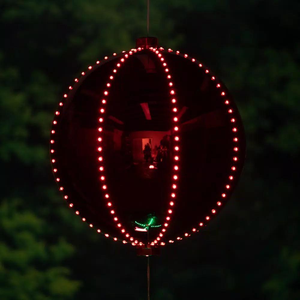 Alpine Corporation 3-Tier Hanging Christmas Ornaments with Chasing LED Lights, Indoor/Outdoor