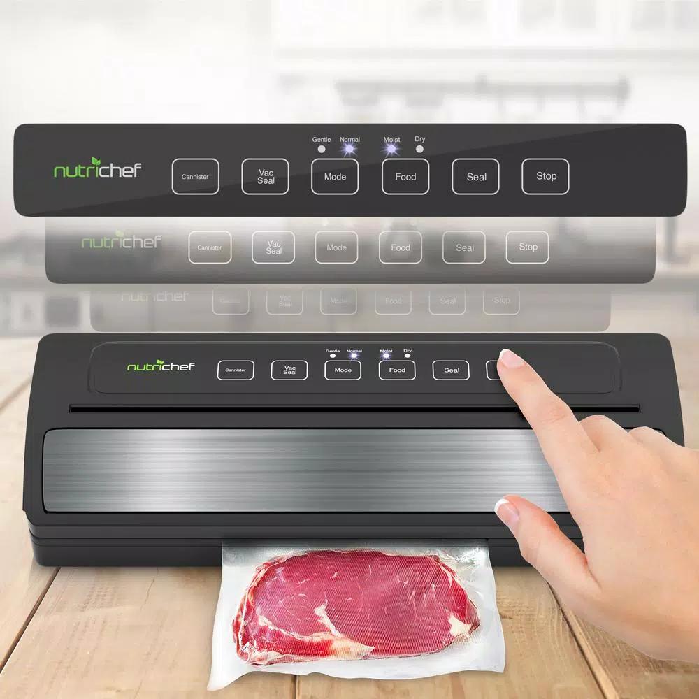 NutriChef Automatic Electric Vacuum Sealer with Reusable Bags and Roll Cutter