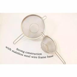ExcelSteel 9 in. Stainless Steel Mesh Strainer with Long Riveted Handle thumbnail 3