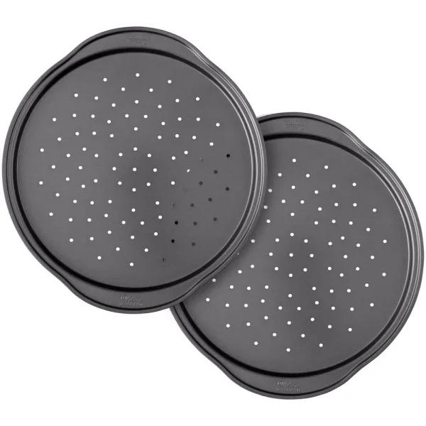 Wilton Perfect Results 14 in. Non-Stick Perforated Pizza Crisper Pan, Set of 2