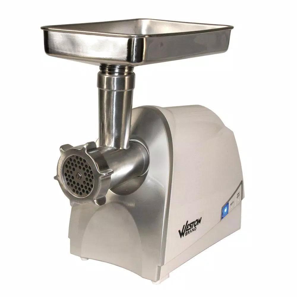 Weston No. 8 575W Electric Meat Grinder and Sausage Stuffer with Stainless Steel Plates