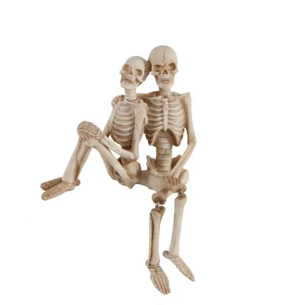 Flora Bunda Halloween Polyresin Skeleton Couple Set - 7.75 in. x 7 in. Indoor Tabletop Decor