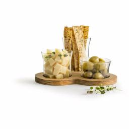 Sagaform Nature Clear Glass and Oak 4-Piece Serving Set thumbnail 3