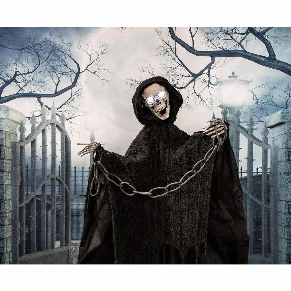 Haunted Hill Farm 5 ft. Talking Animatronic Skeleton Halloween Prop