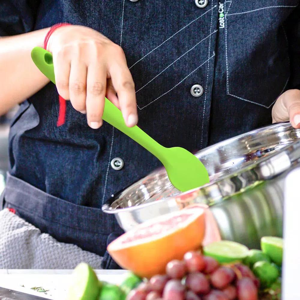 Ovente Premium Silicone Spatula with Stainless Steel Core, Heat Resistant up to 500°F, BPA-Free, Green