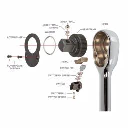TEKTON SRH91001 3-Piece Ratchet Set, 1/4 in., 3/8 in., and 1/2 in. Drives, 90-Tooth thumbnail 7