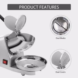 VIVOHOME Electric Snow Cone Machine, 143lbs/hr Stainless Steel Ice Shaver for Countertop thumbnail 4