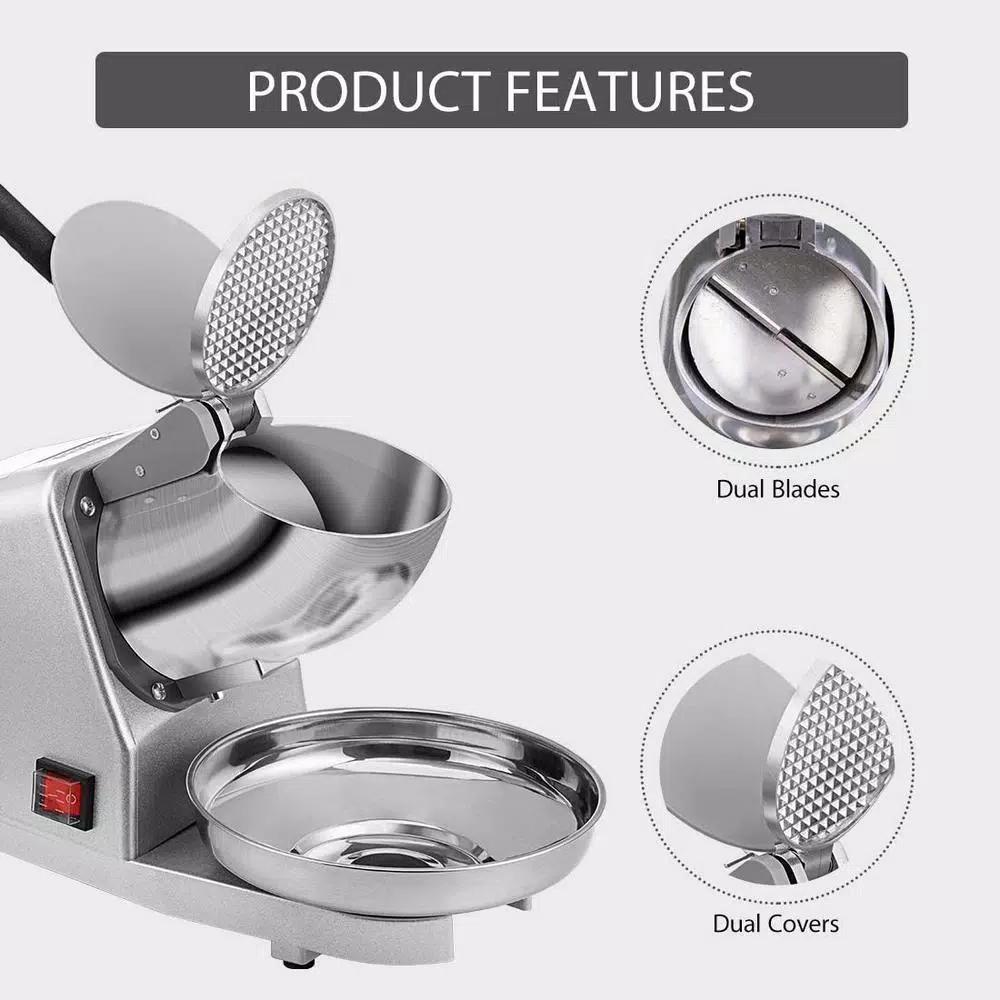 VIVOHOME Electric Snow Cone Machine, 143lbs/hr Stainless Steel Ice Shaver for Countertop
