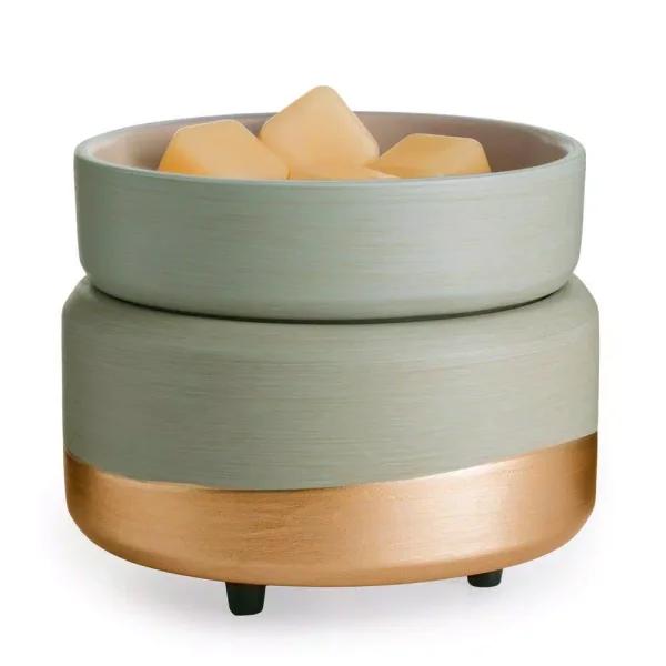 Candle Warmers Etc Midas 5.2 in. 2-in-1 Classic Fragrance Warmer - Gray and Gold